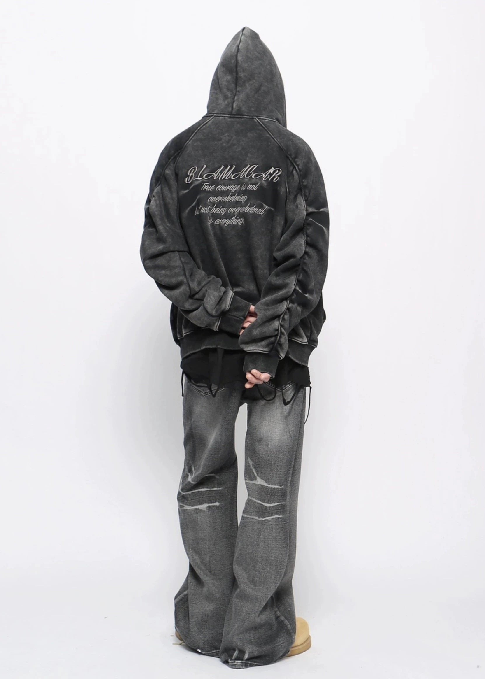 back letter washed hoodie gm16348