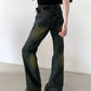 yellow flared denim pants gm16319
