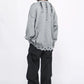 hem ripped round neck sweater gm16247