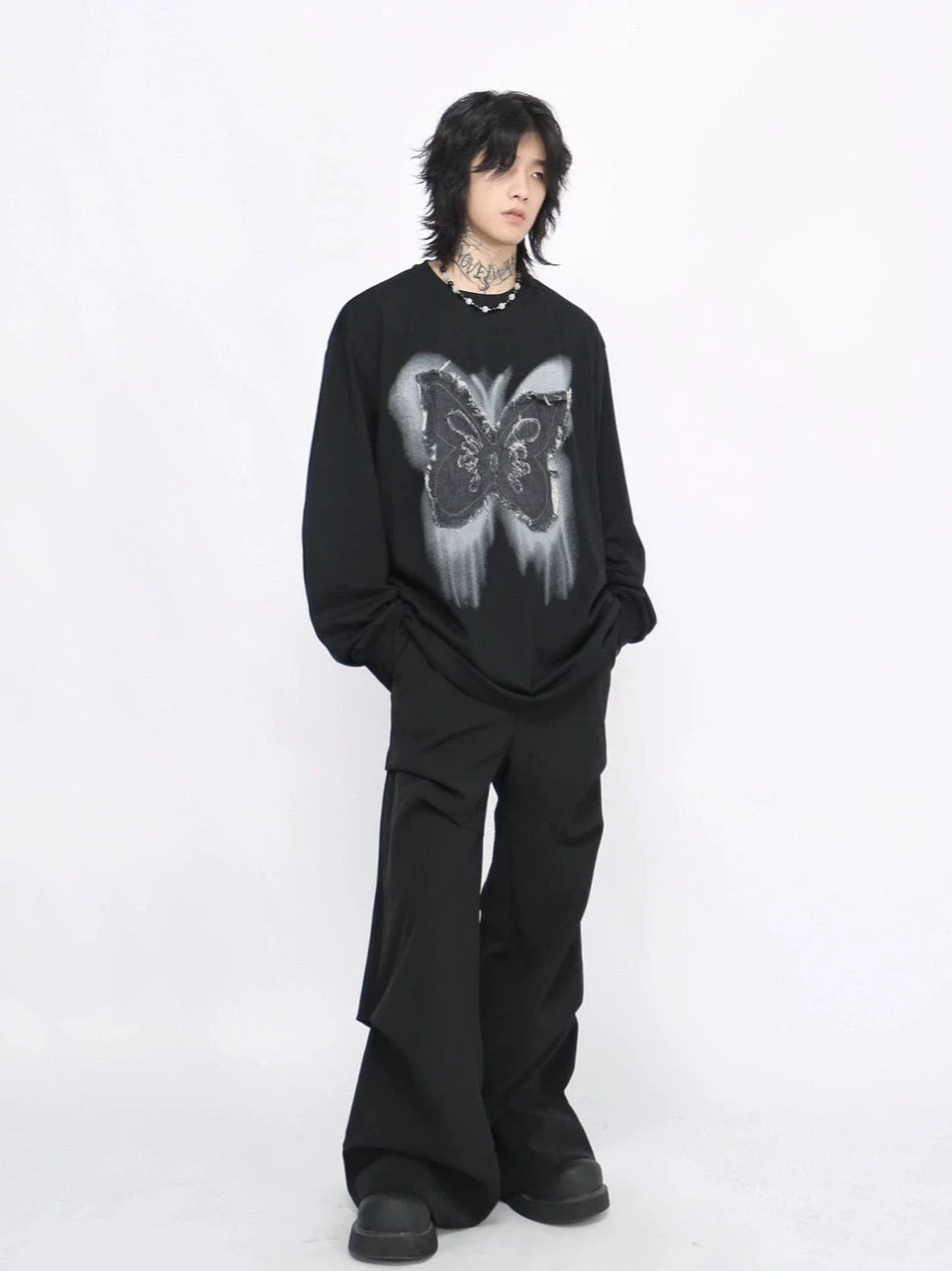 butterfly mark long-sleeve shirt gm15840