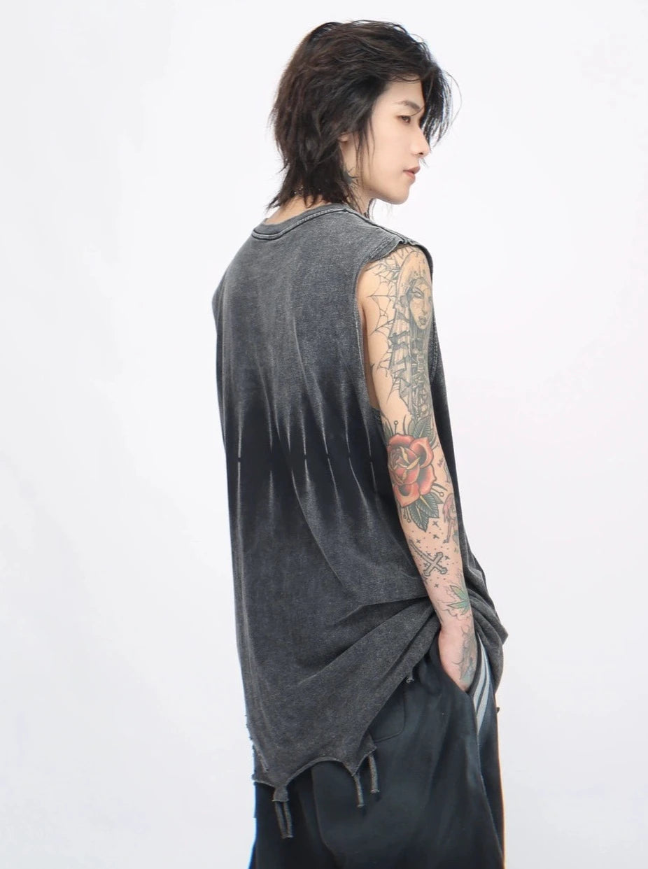 old washed sleeveless T-shirt gm15331