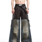 leather and denim pants gm15904
