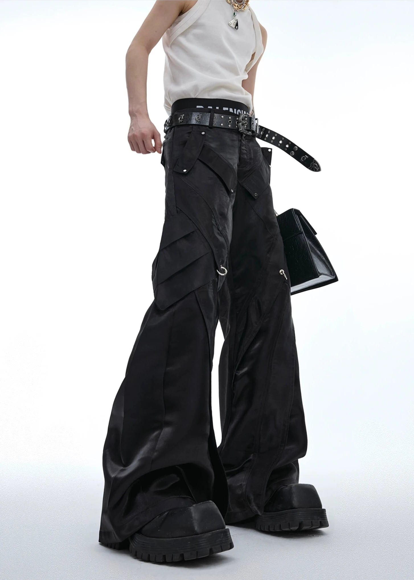 grossy metal leather pants gm16114