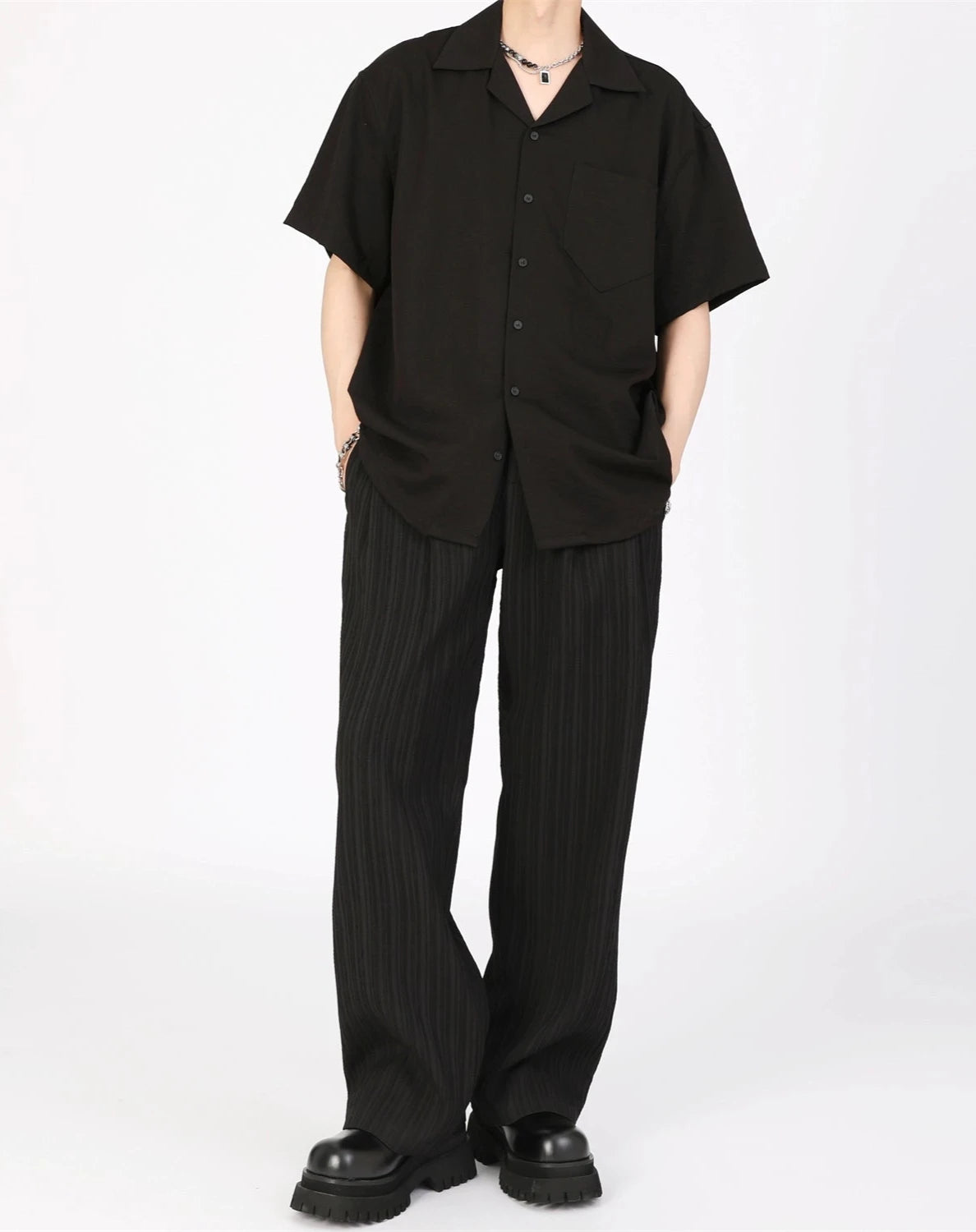 vertical stripes glittering slacks gm15440