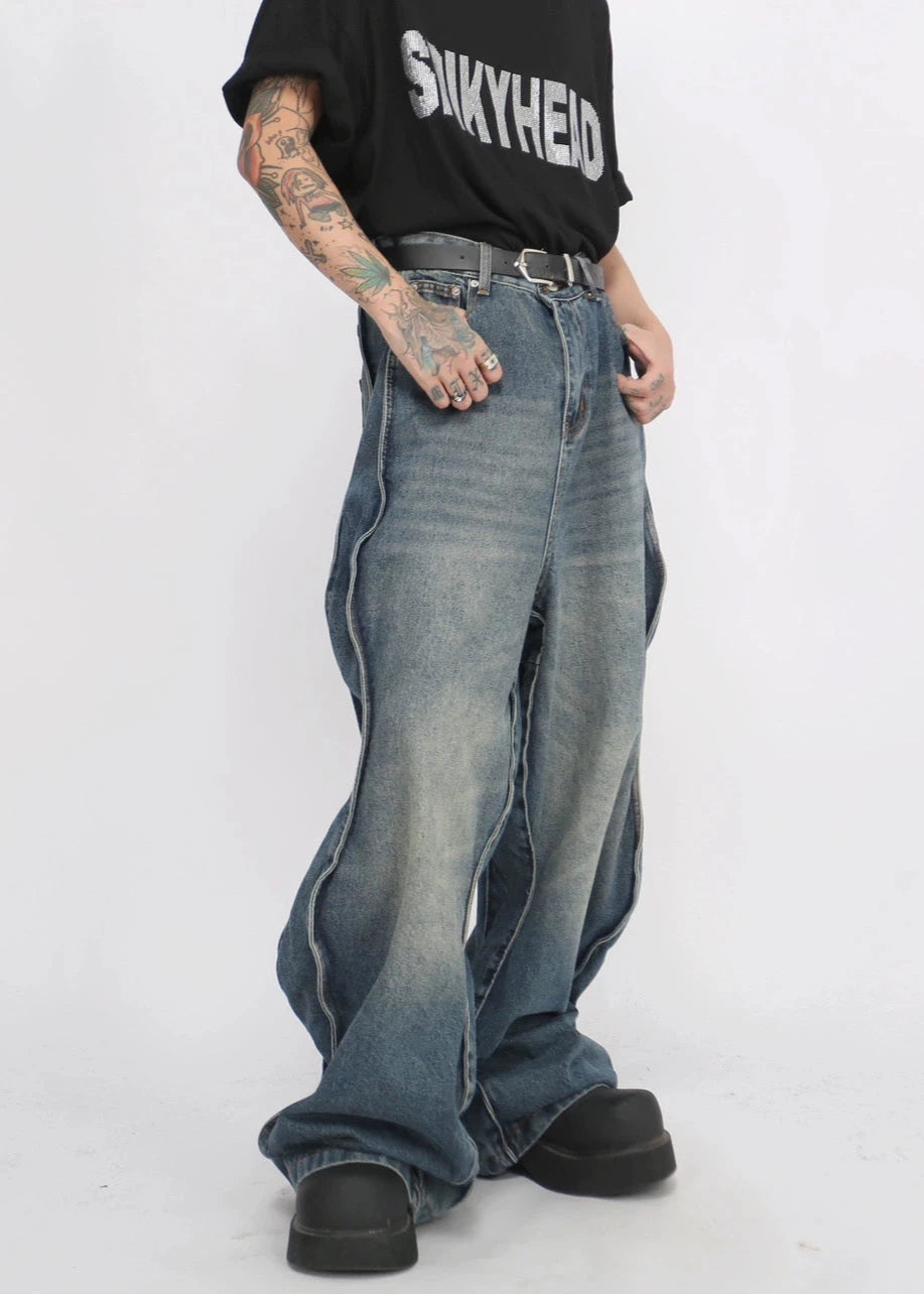 wide crotch denim pants gm15842