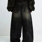 dark black wide denim pants gm16048
