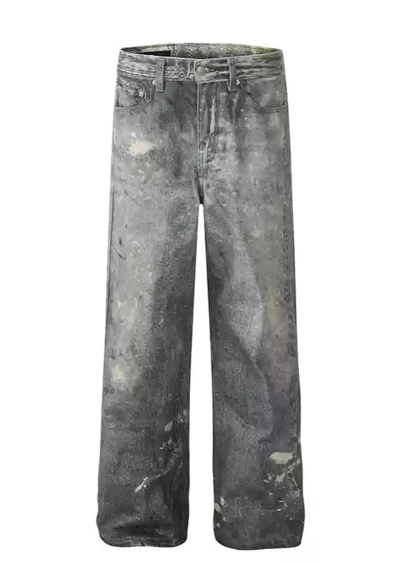 street washed ink stained denim gm16068