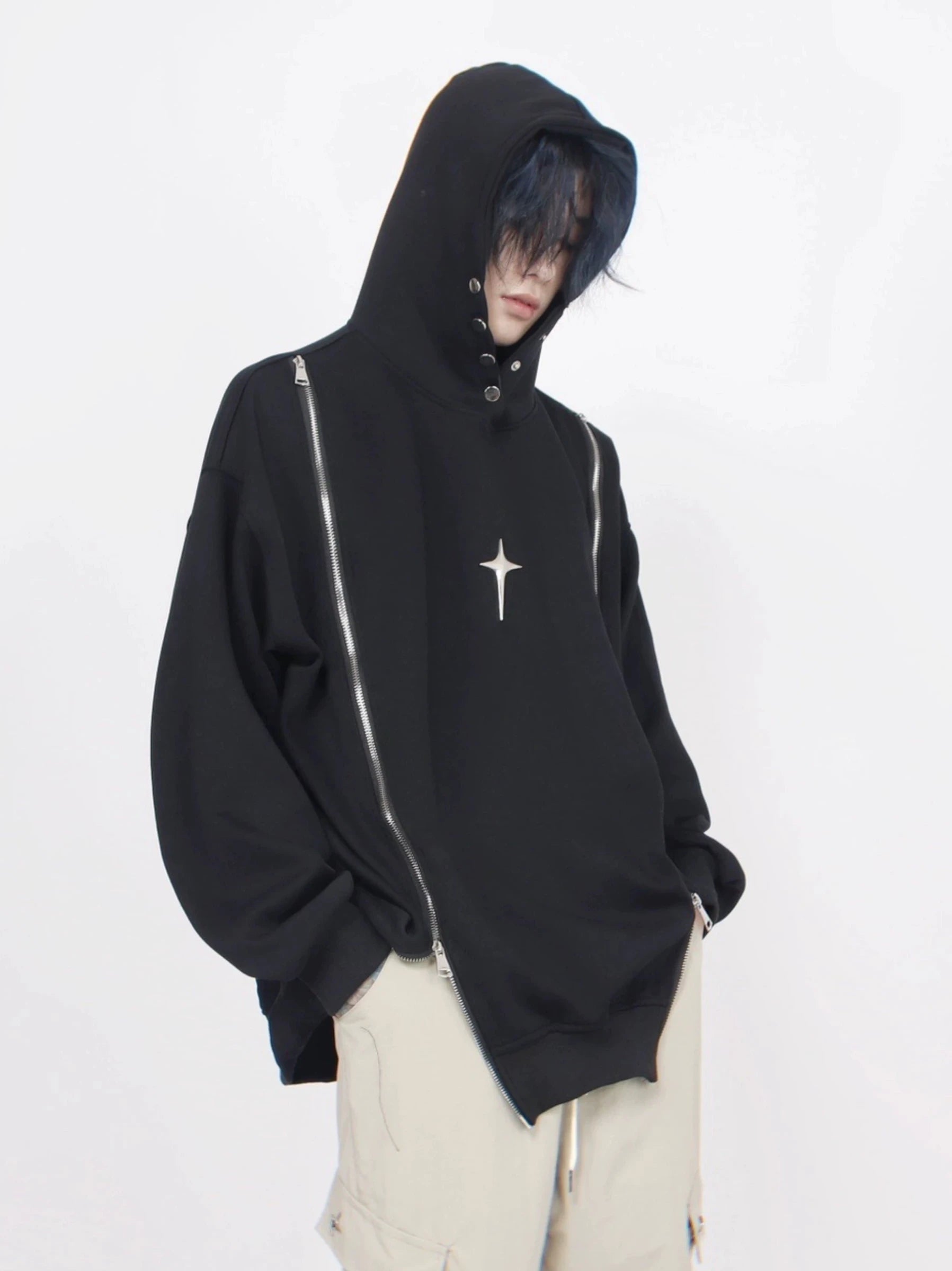 double zip line hoodie gm15652