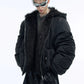 fur collar spliced hooded  jacket gm16180