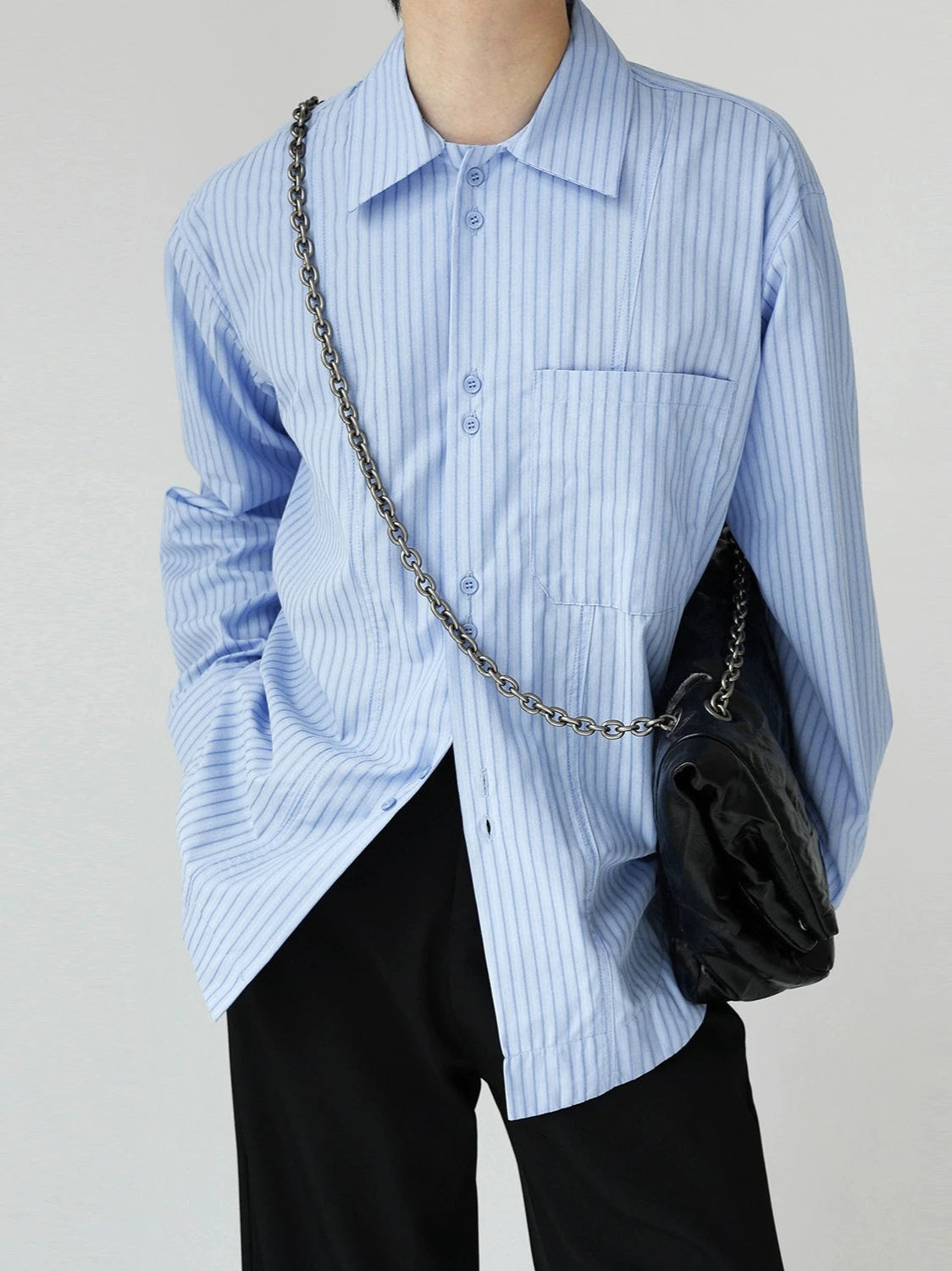 button neck stripe shirt gm15794