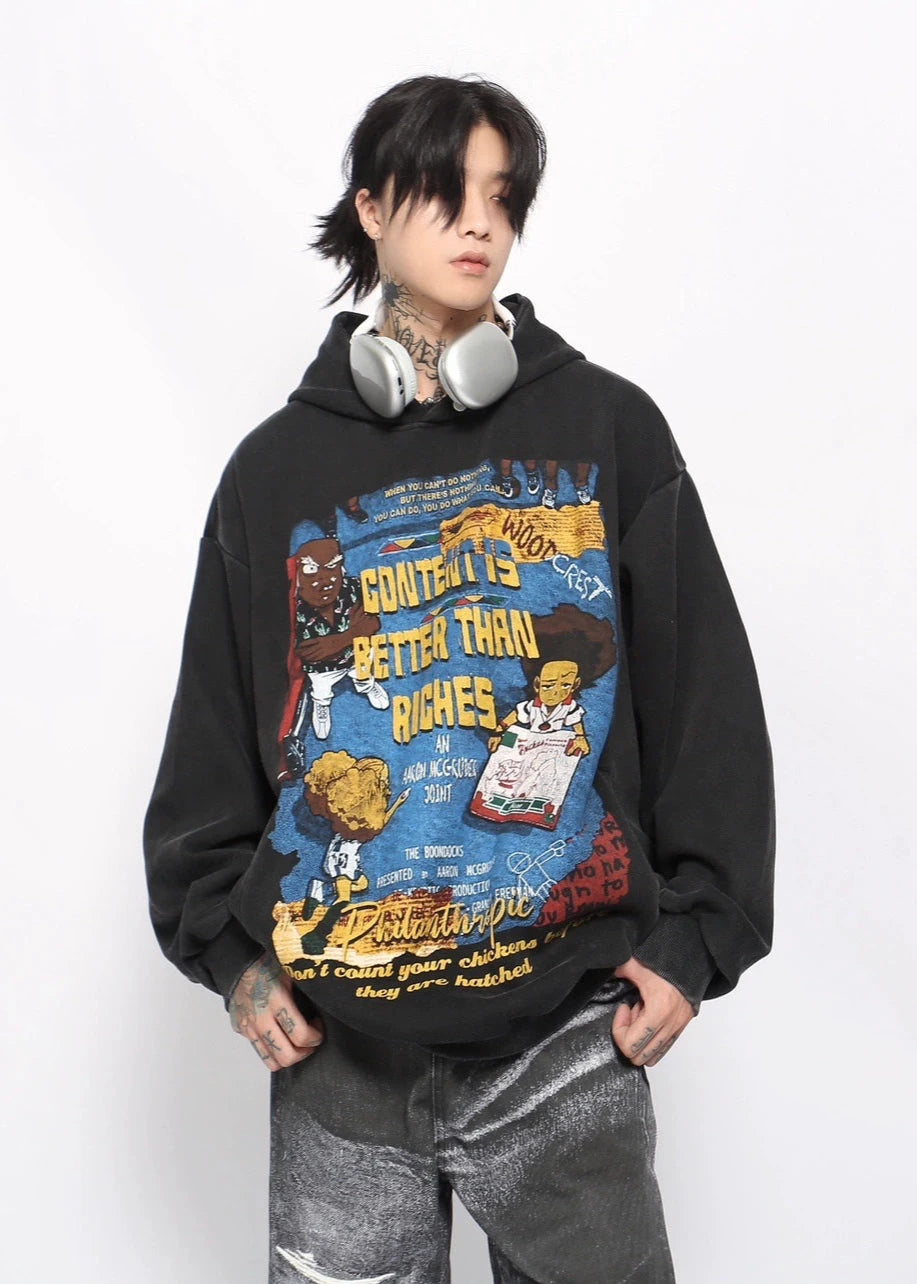 washed trendy street hoodie gm16131