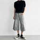 A-Line Wide Leg Cropped Denim gm16632