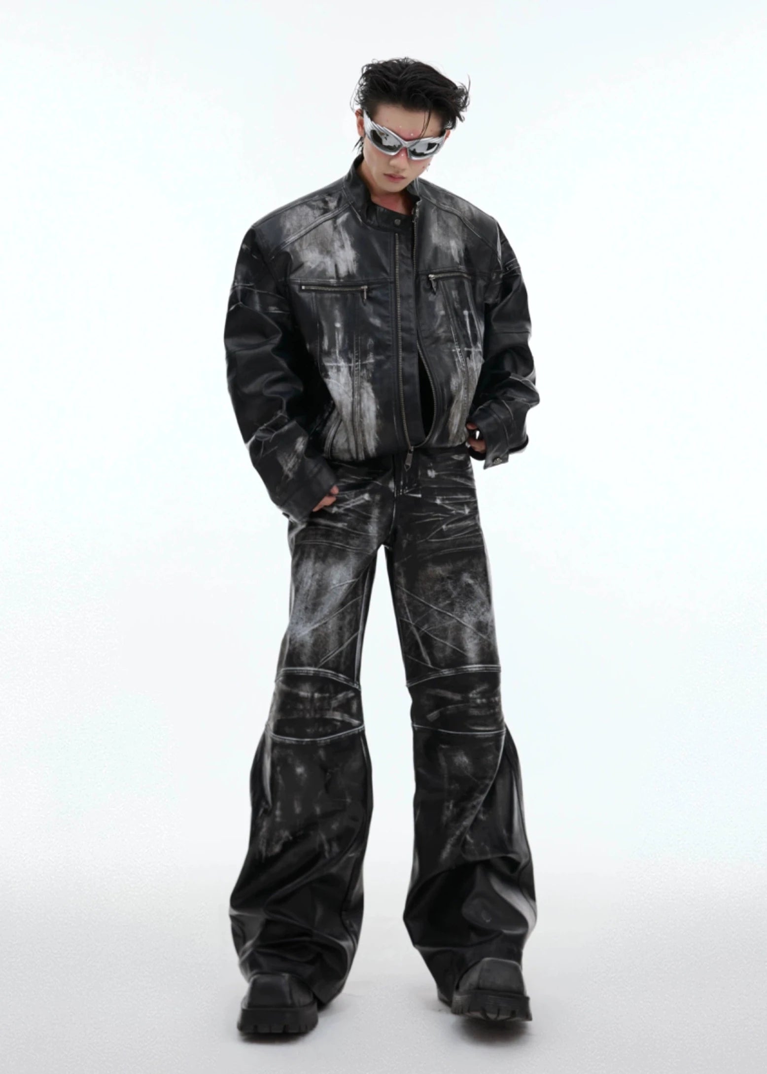 washed leather jacket gm15916