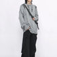 hem ripped round neck sweater gm16247