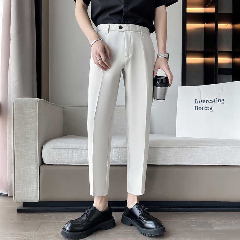 Center pleated tapered slacks gm4510