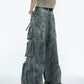 Distressed multi-pocket design denim gm15302
