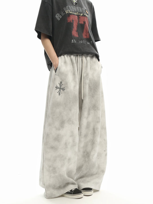 Tie-Dye Washed Wide-Leg Sweatpants gm16621