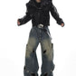hollow loose straight denim gm15344
