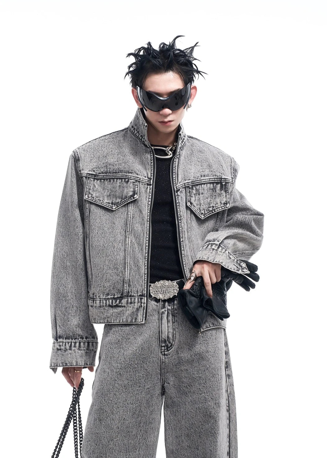 gray denim jacket gm15907