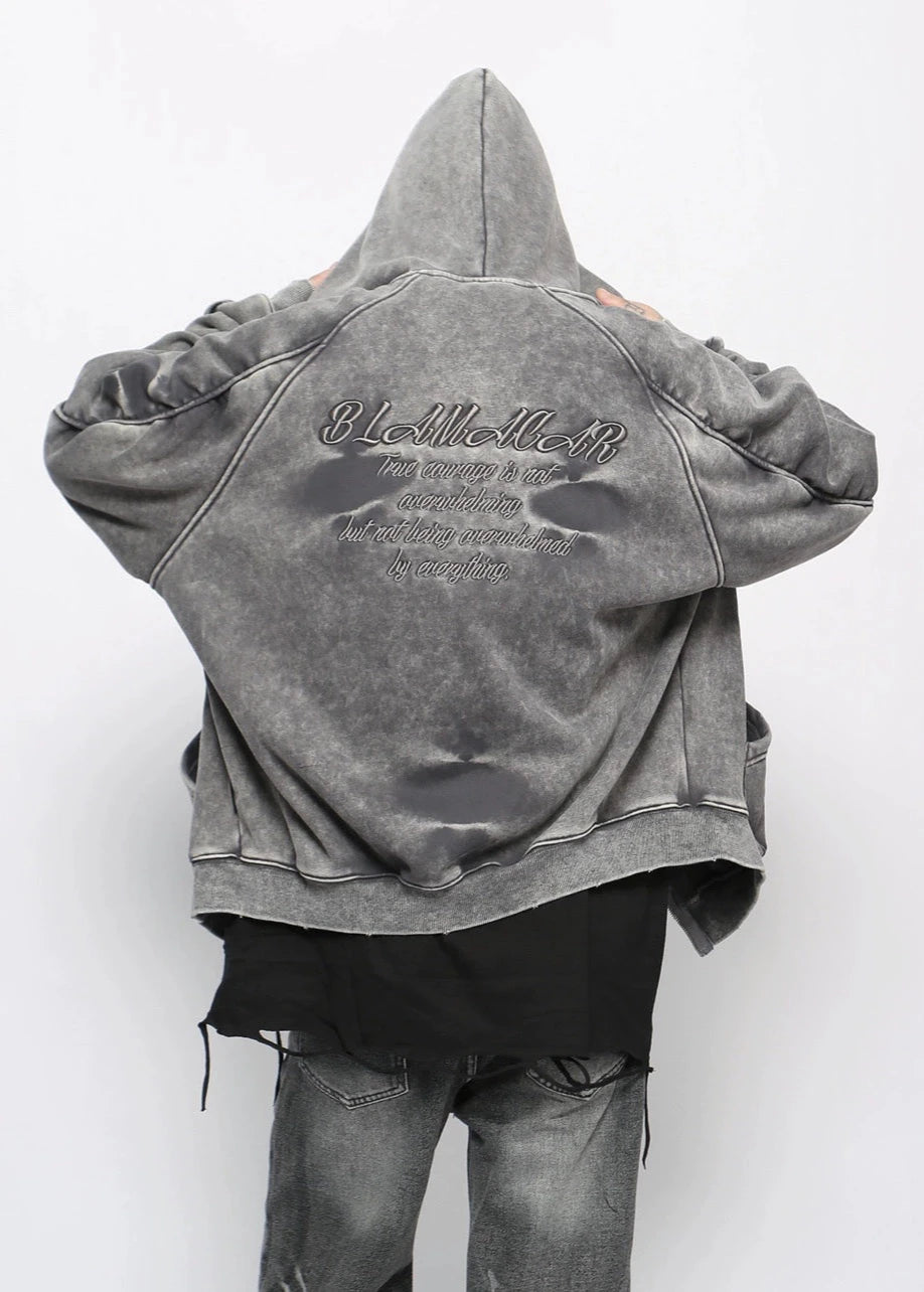 back letter washed hoodie gm16348