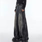 Heavy retro distressed wide-leg loose denim gm15308