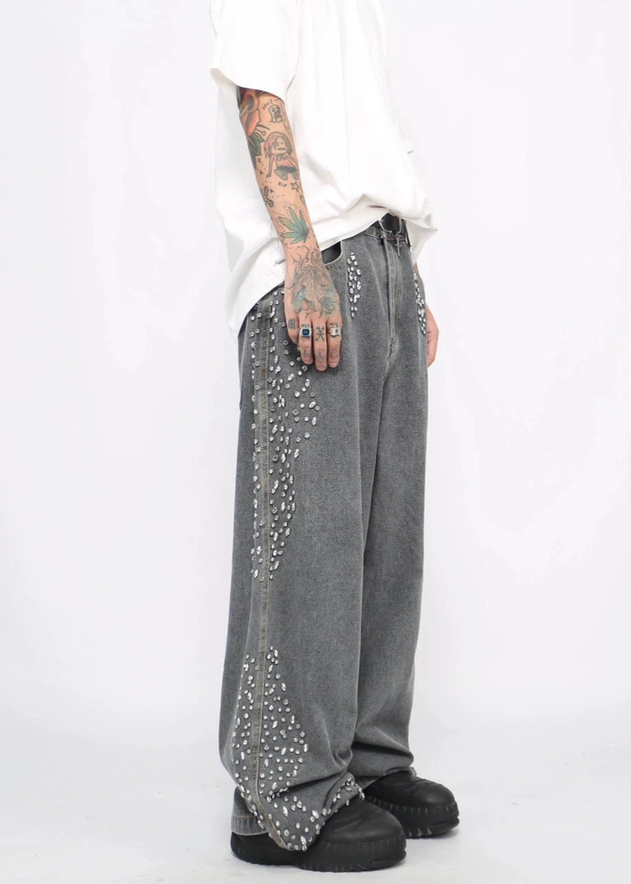 diamond washed denim pants gm15845