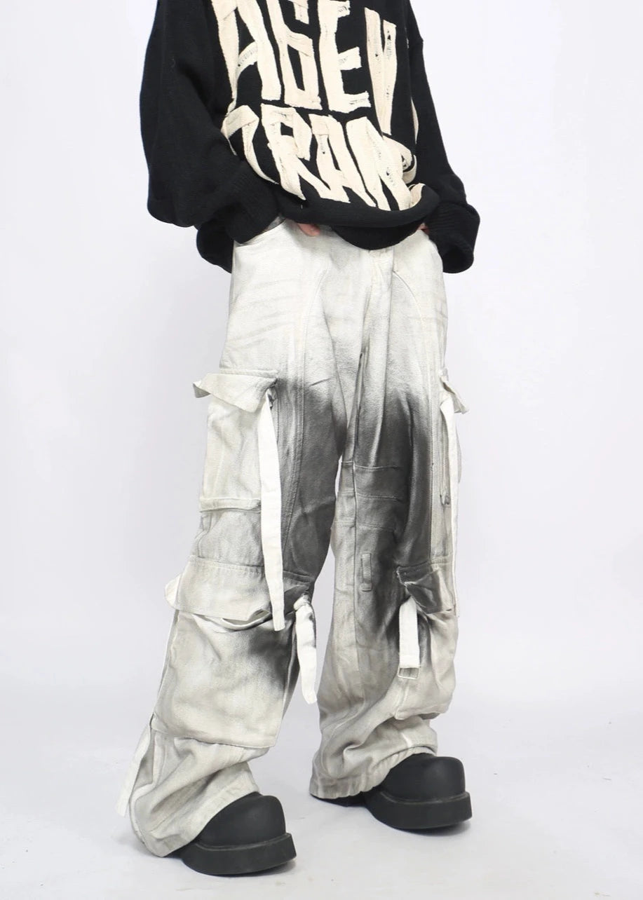 street dirty white cargo pants gm16118