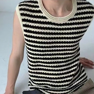 Loose mesh border tank top gm5289