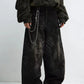 dark black wide denim pants gm16048