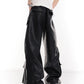 large pockets and splicing design wide leg pants gm15306