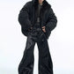 fur collar spliced hooded  jacket gm16180