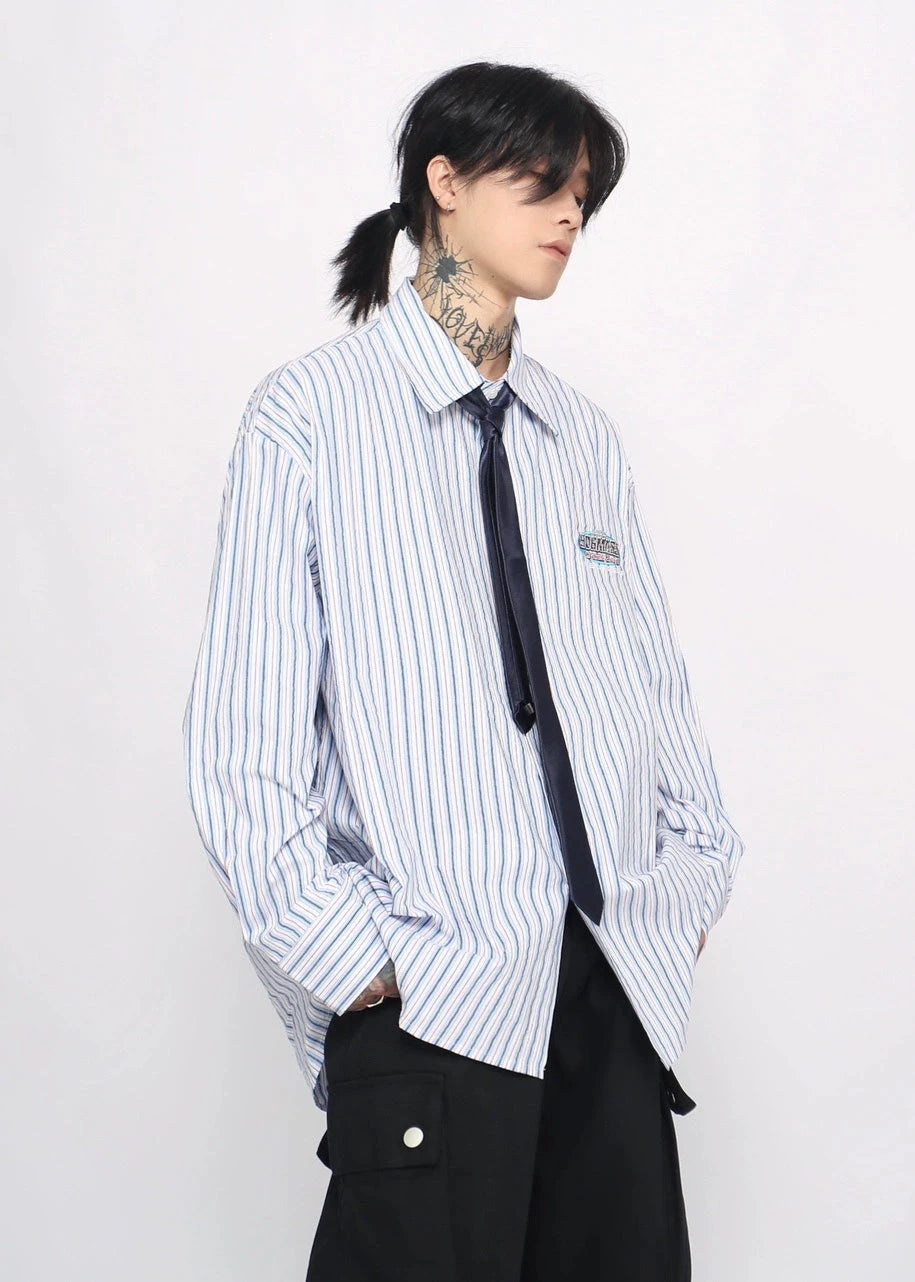 stripe tie blue shirt gm16117