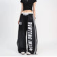 Side Stripe Letter Print Wide-Leg Sweat Pants gm16624