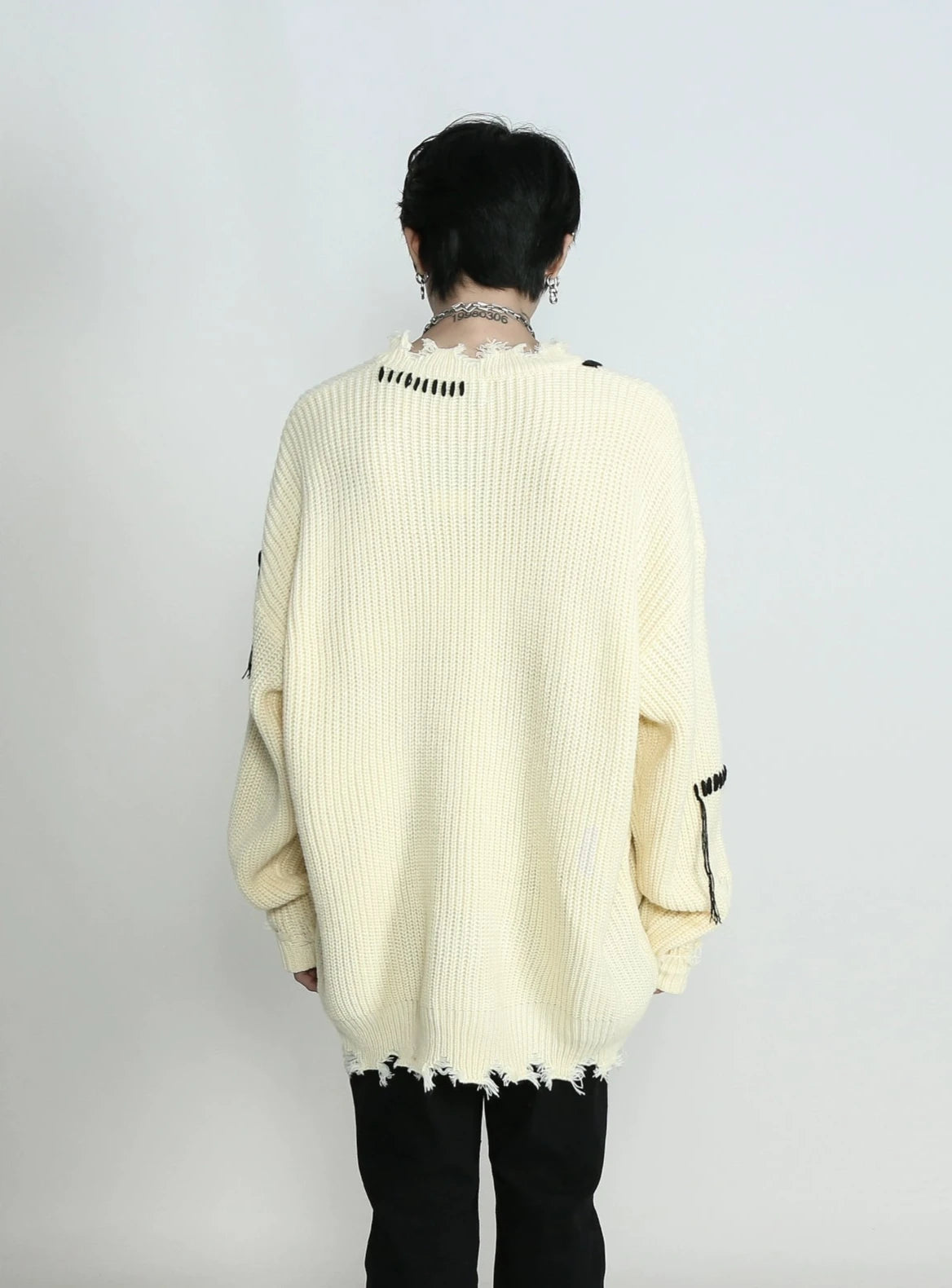 line damege knit gm15504