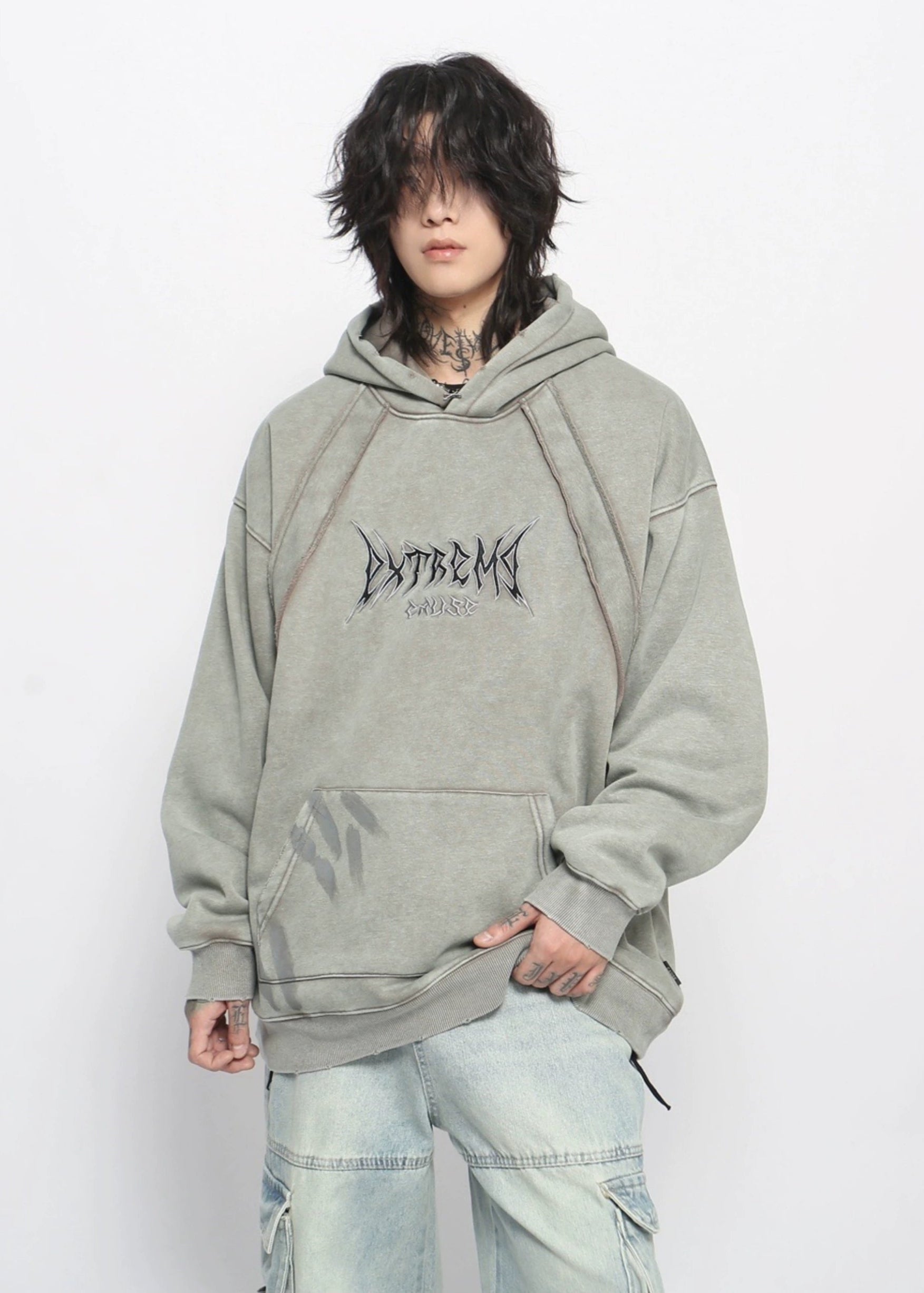 washed velvet hoodie gm16400