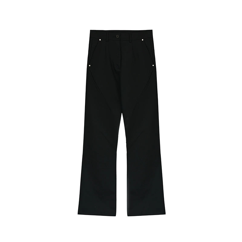 black micro-flared trousers gm15391