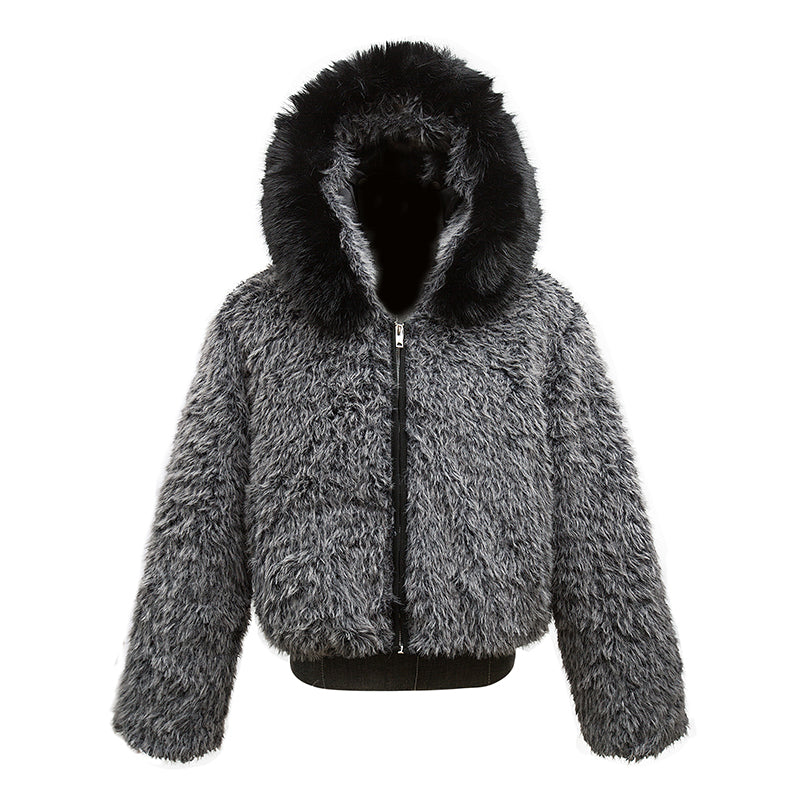 trend gray fur jacket gm16366