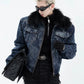 shoulder padded fur jacket gm16313