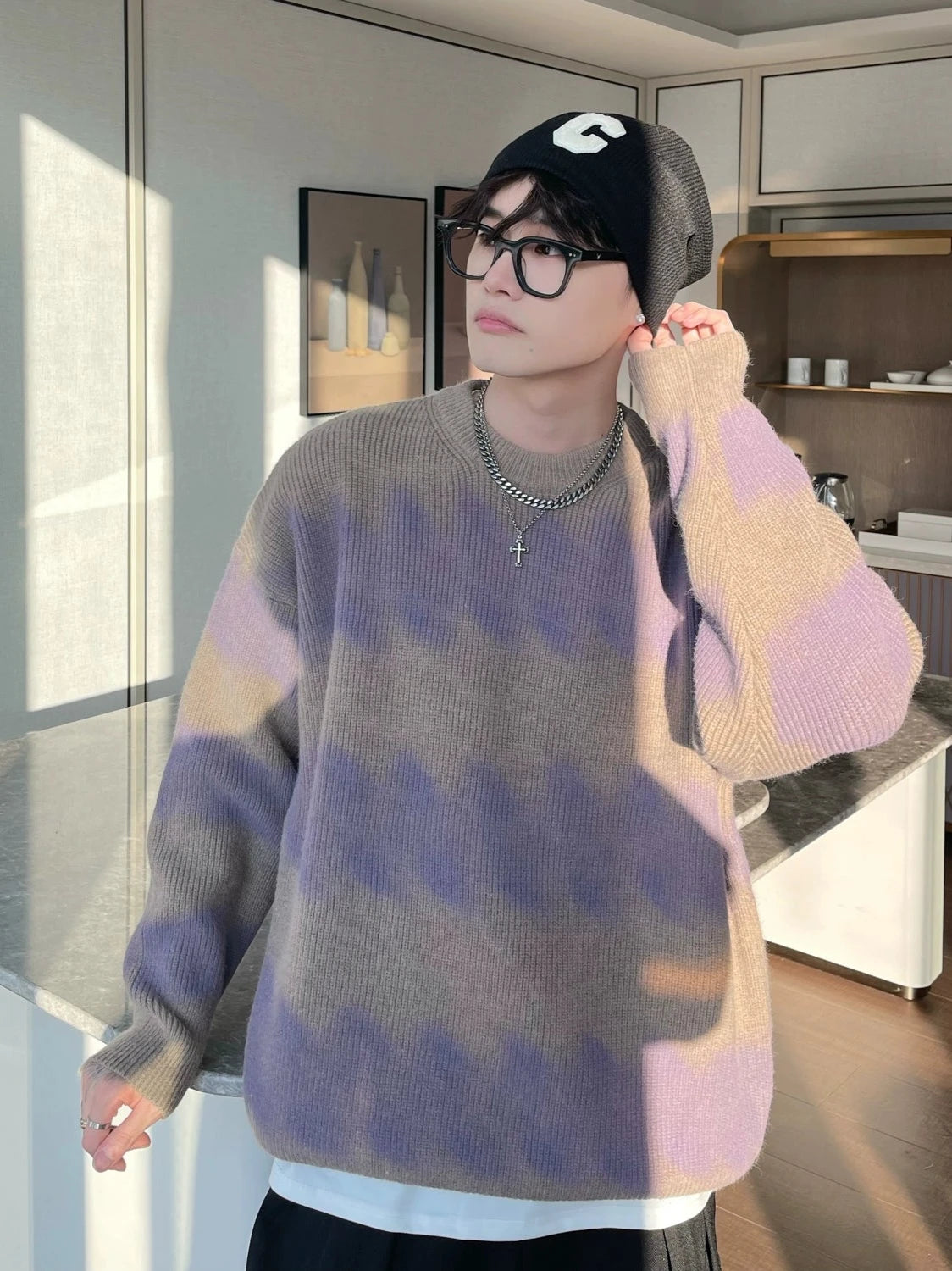 wave pattern sweater gm15601