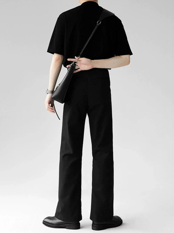 black micro-flared trousers gm15391