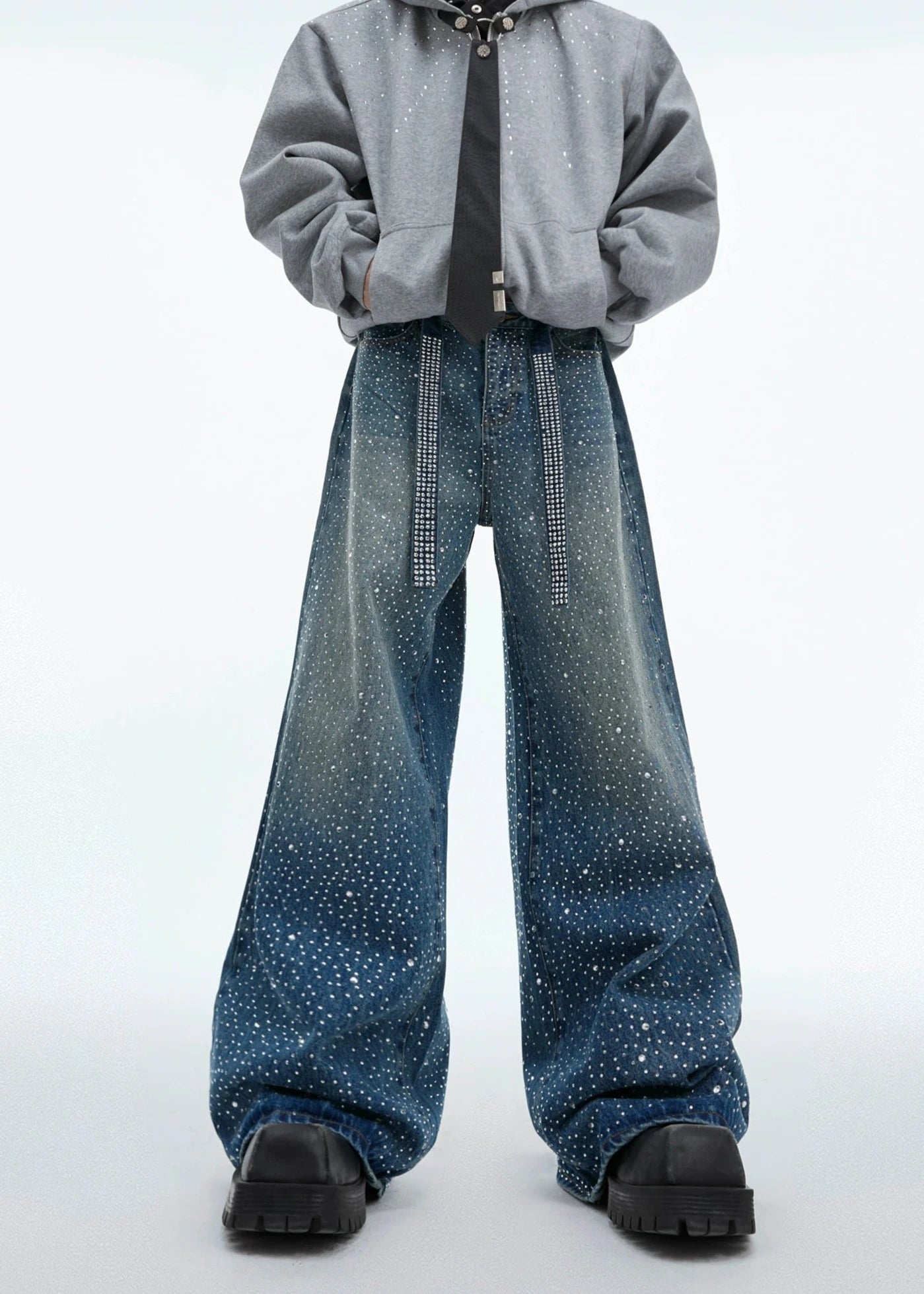 trend dots denim pants gm15920