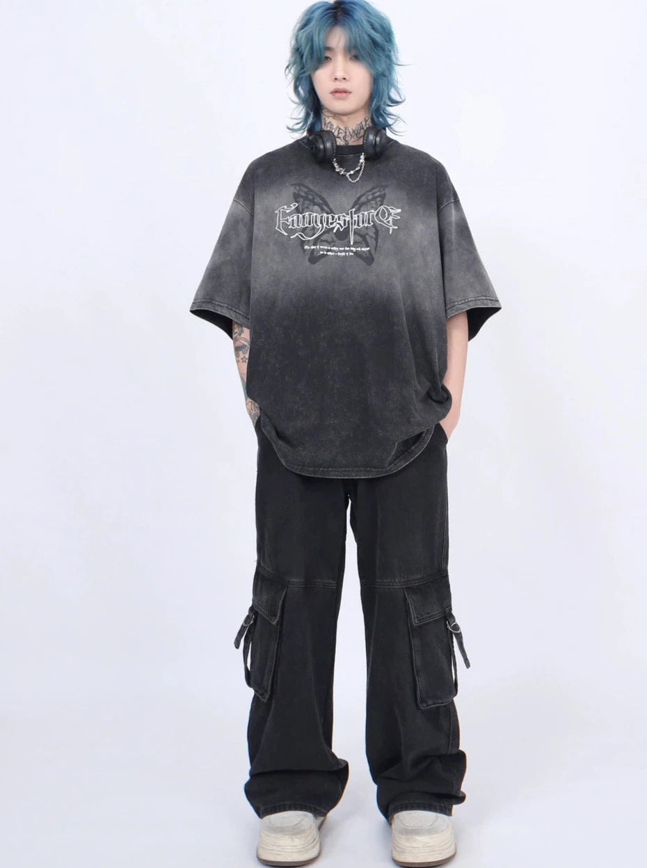 oversize butterfry print T-shirt gm15326