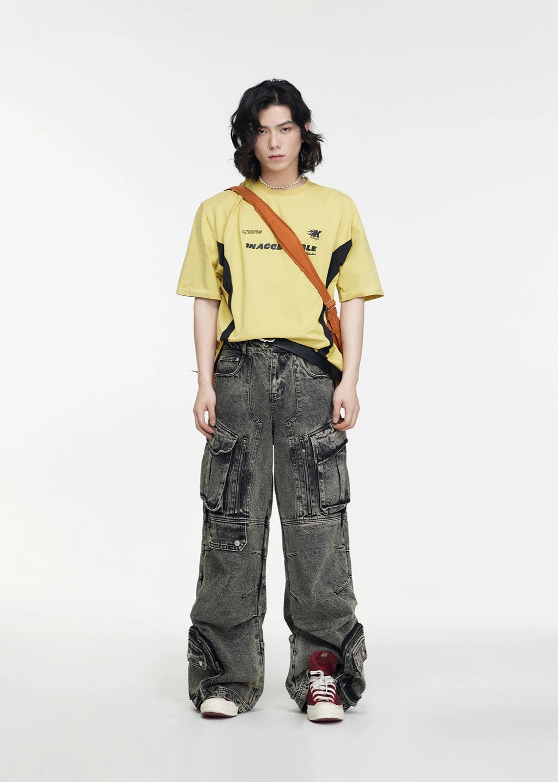 multi pocket washed denim pants gm16012