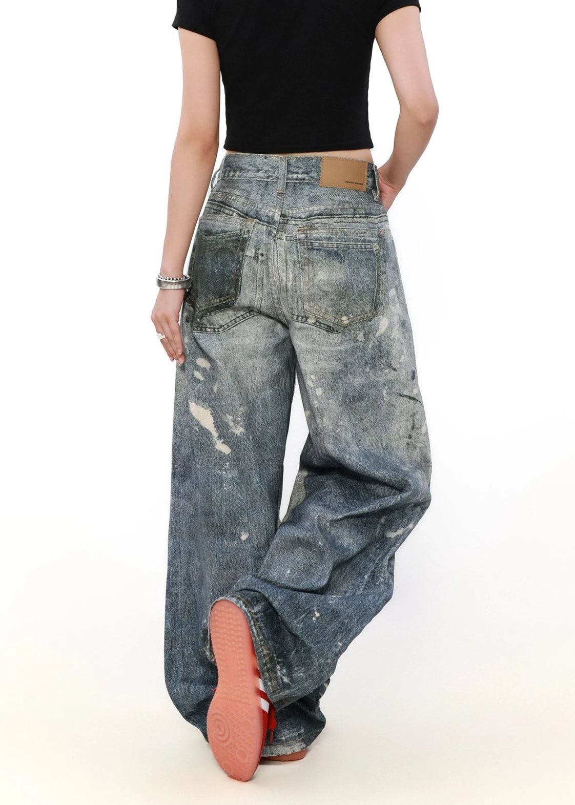 street washed ink stained denim gm16068