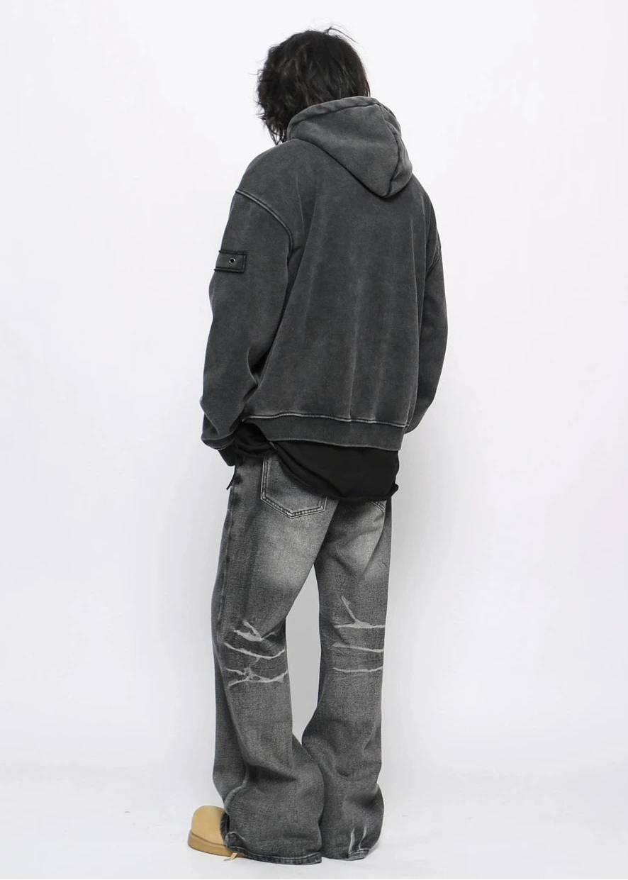 washed velvet hoodie gm16347