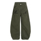 Washed Script Embroidery Wide Leg Cargo Pants gm16618