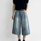 A-Line Wide Leg Cropped Denim gm16632