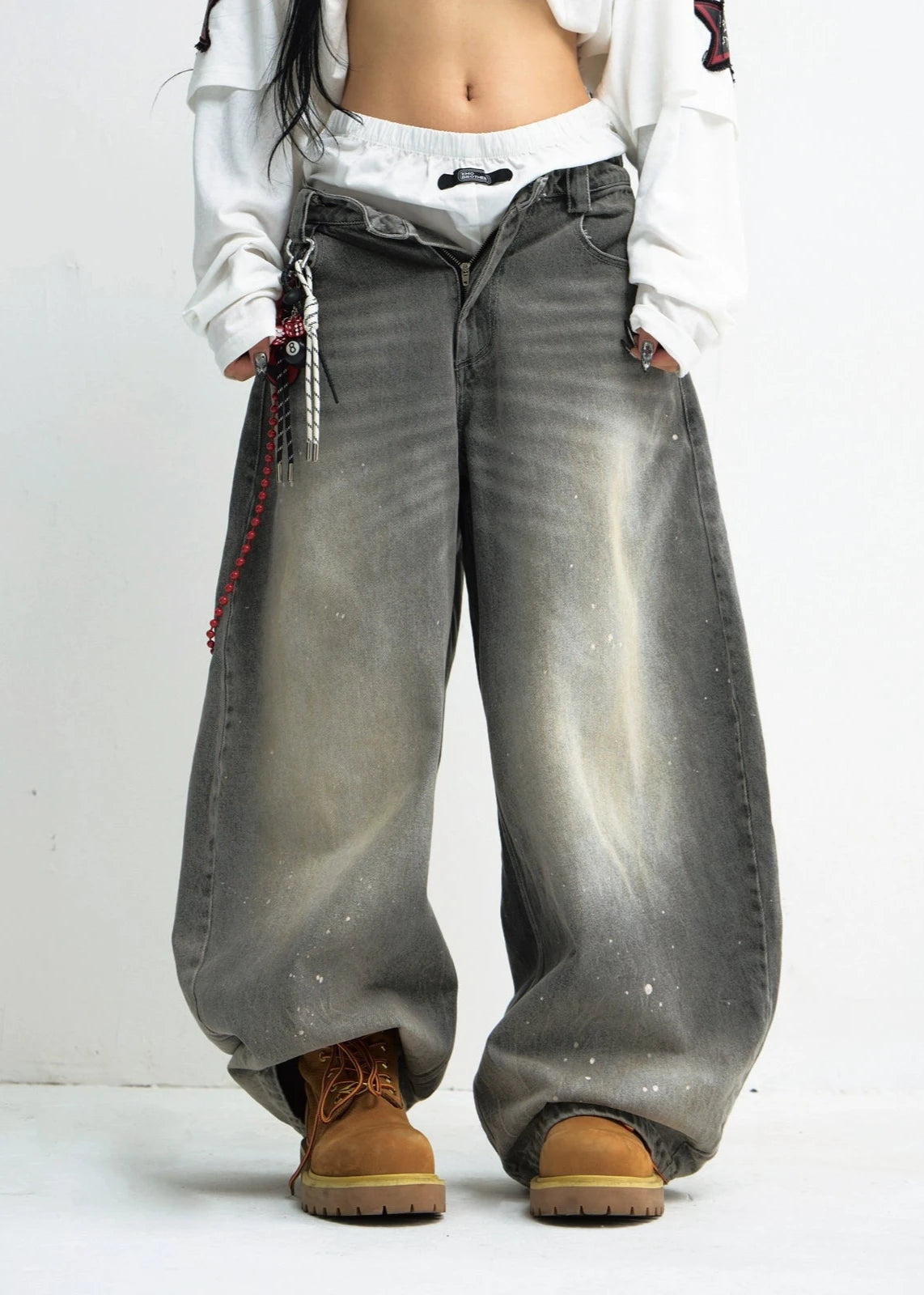 gray denim pants gm16047