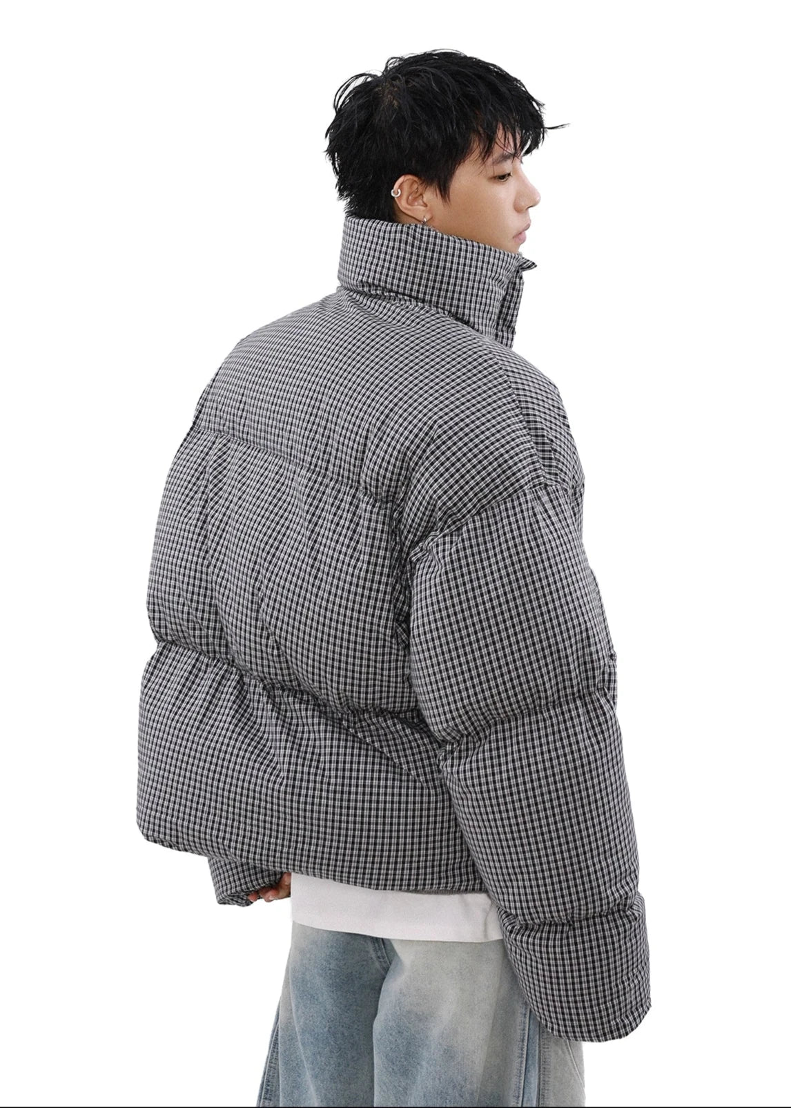 plaid bread down jacket gm16168