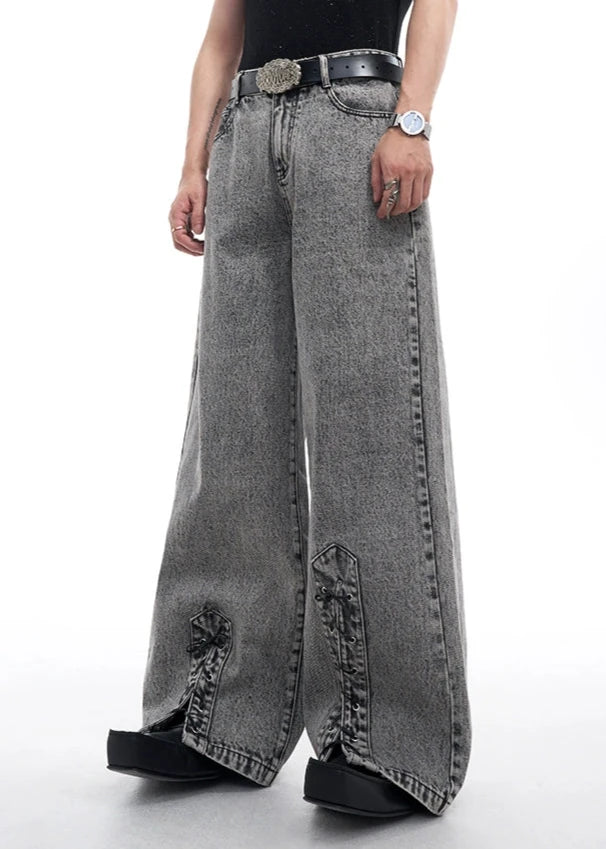 wide-leg flared dnim pants gm15906